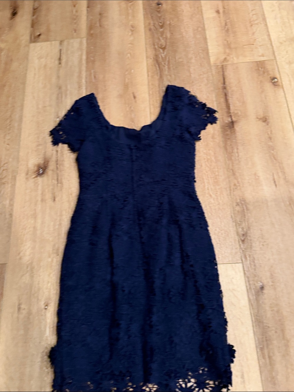 Lilly Pulitzer | Marta Navy Floral Lace Scoop-Back Dress | size 6 | 3D | Sheath - Picture 5 of 7